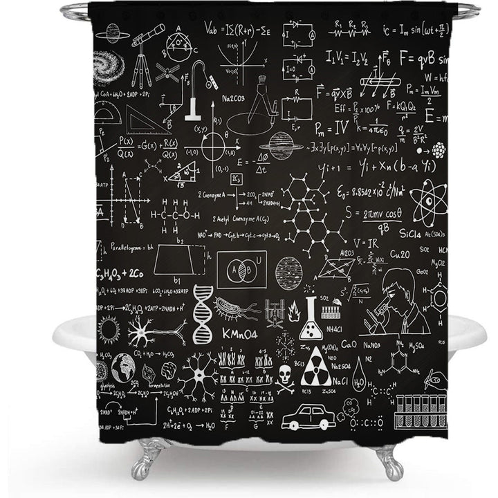 Shower Curtain with Scientific Equation Design Stornfield