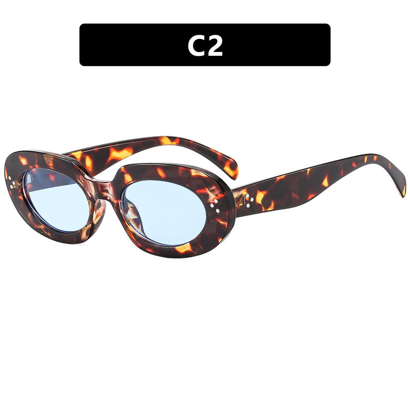 Ladies fashionable sunglasses with unique oval frame and protective lenses Stornfield