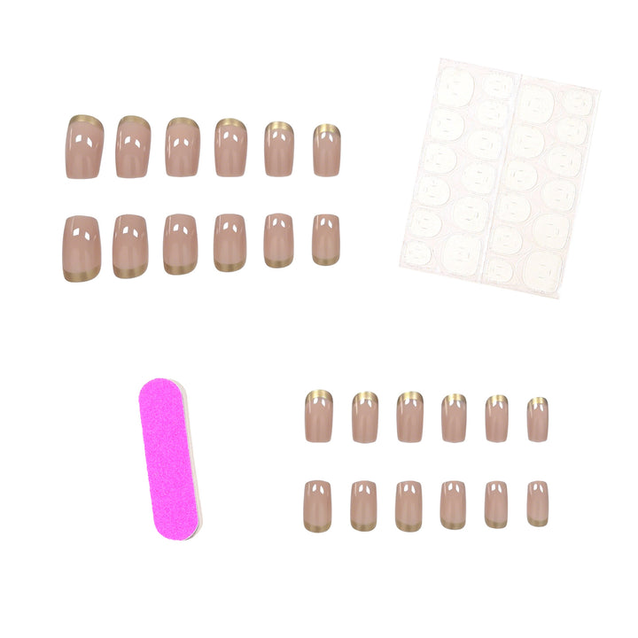 Elegant Gold-Trimmed Nail Art Stornfield