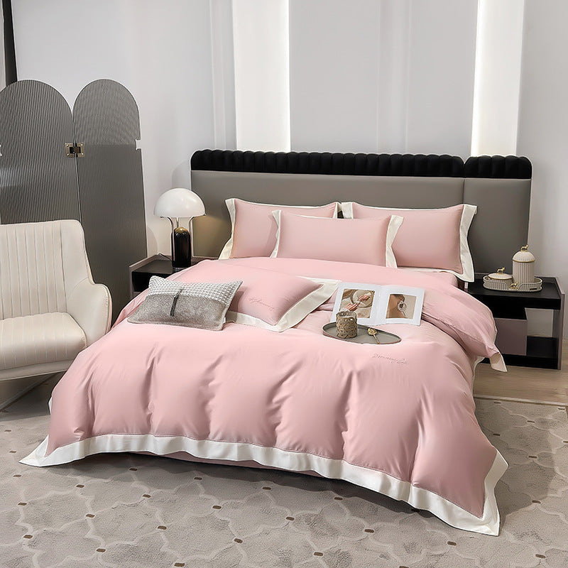 Luxury Brushed Microfiber Hotel-Feel Duvet Cover Set with Contrast Hem and Envelope Closure