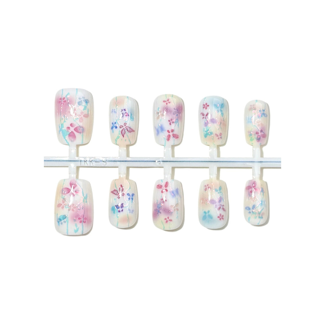 Decorative Floral Press-On Nail Kit