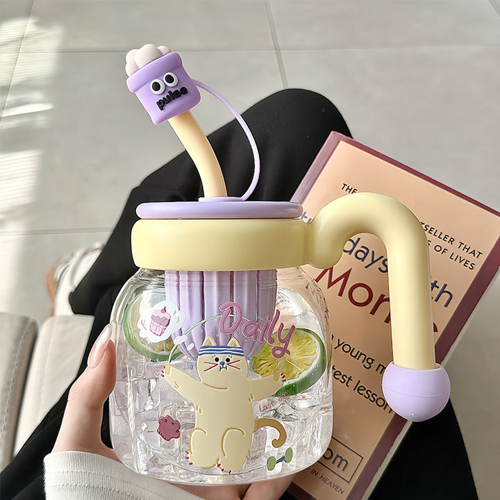 Women’s creative drinking bottle with integrated silicone straw Stornfield