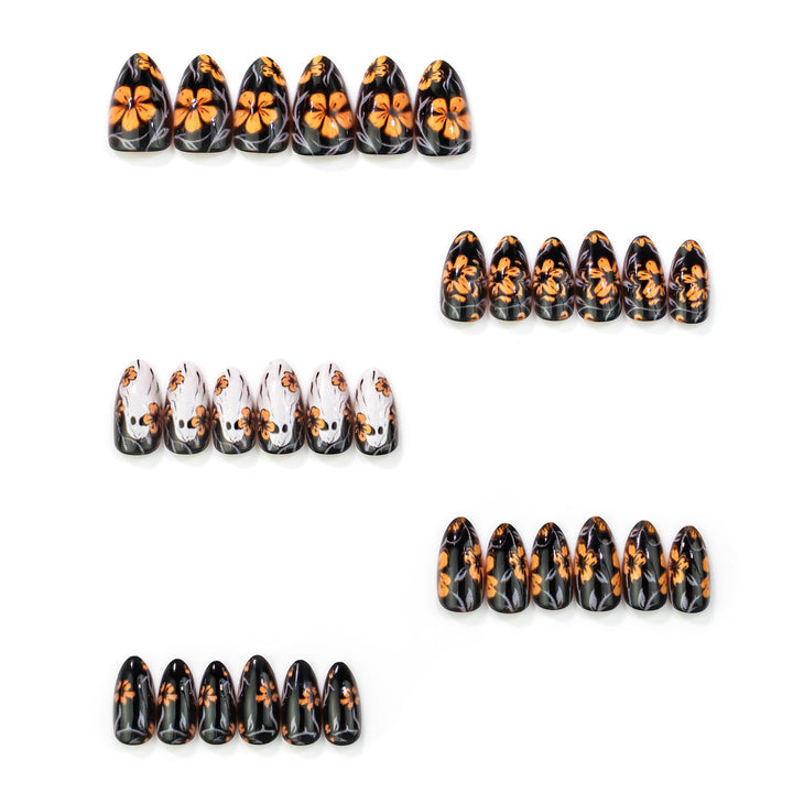 Artistic Floral Pattern Press-On Nail Set Stornfield