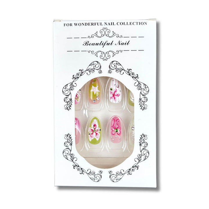 Decorative Floral Nail Art Press-On Set