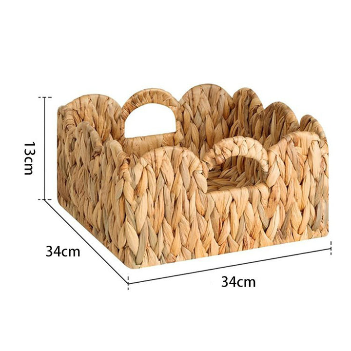 Decorative Scalloped Woven Storage Tray Stornfield