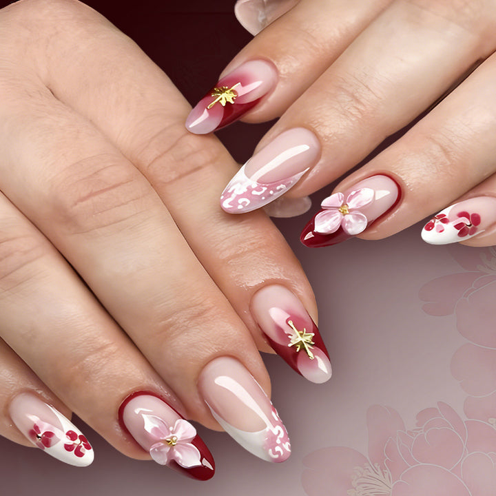 Artistic 3D Floral Sculpted Press-On Nails Stornfield