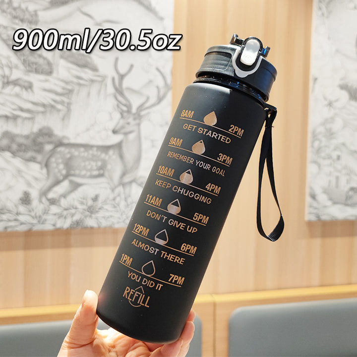 Women Motivating Water Bottle with Integrated Time Markers Stornfield