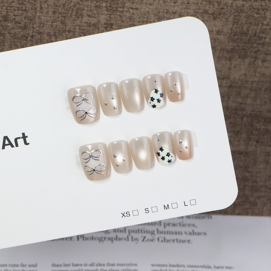 Elegant Press-On Nail Art Set with Unique Designs Stornfield