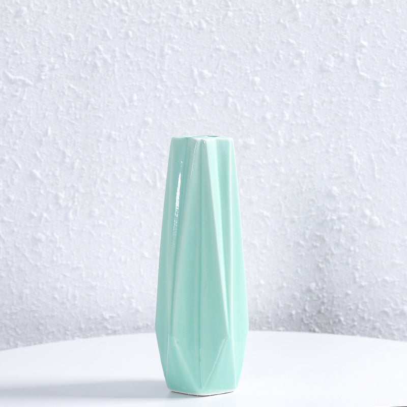 Geometric Faceted Ceramic Flower Vase Stornfeild