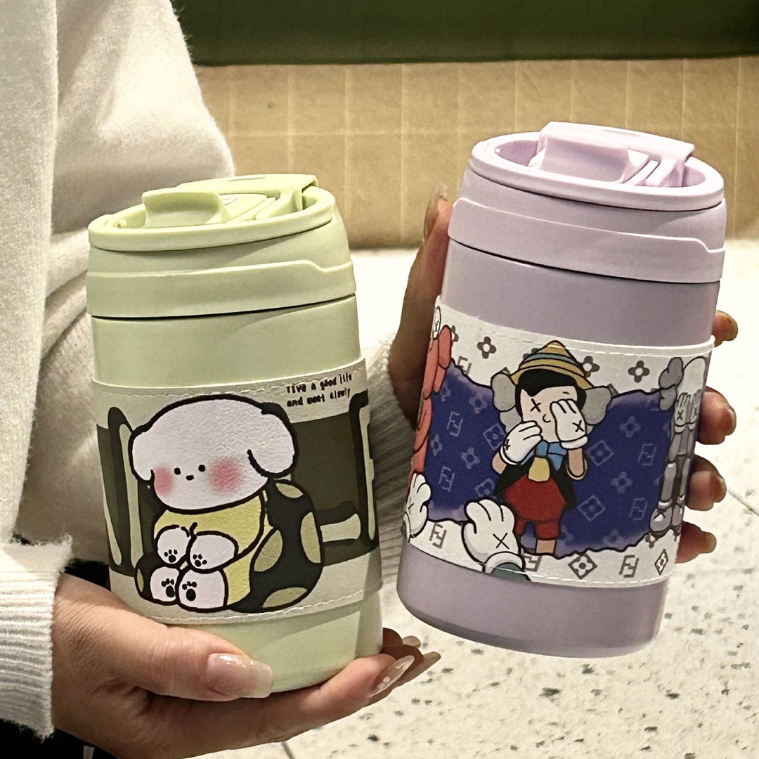 Ladies' insulated bottle with secure flip closure and charming animal motif Stornfield
