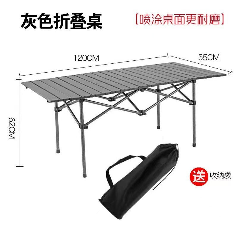Folding Camping Table With Sturdy Aluminum Frame And Carry Bag Stornfield