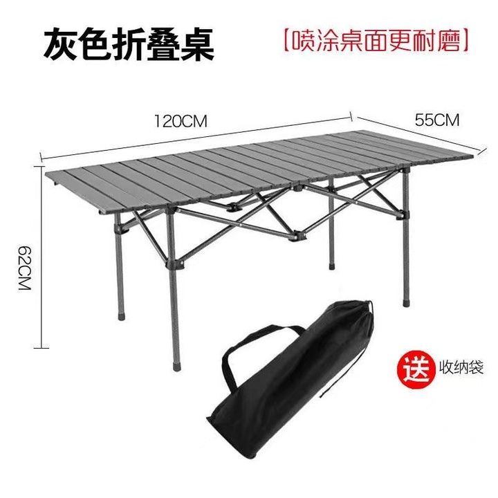 Folding Camping Table With Sturdy Aluminum Frame And Carry Bag Stornfield