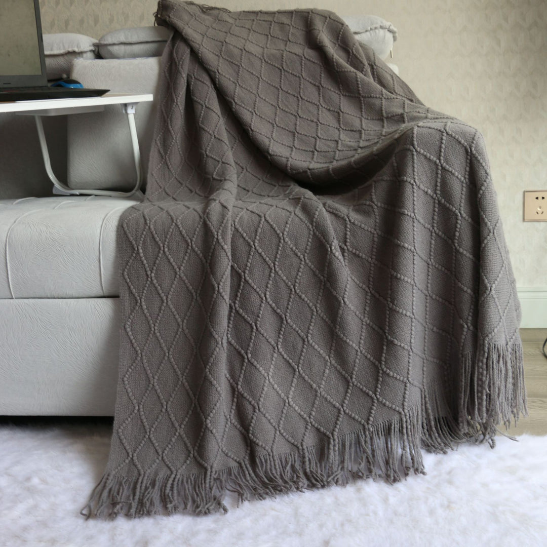 Luxury Textured Knit Throw Blanket Stornfield