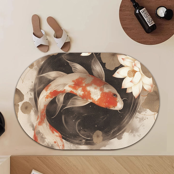 Artistic Koi Fish Bath Mat