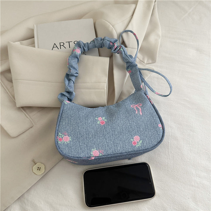 Embroidered Denim Shoulder Bag Stornfield