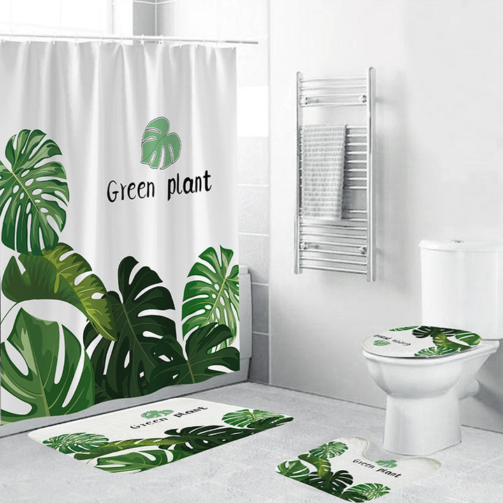 Tropical Leaf Print Bathroom Set Stornfield
