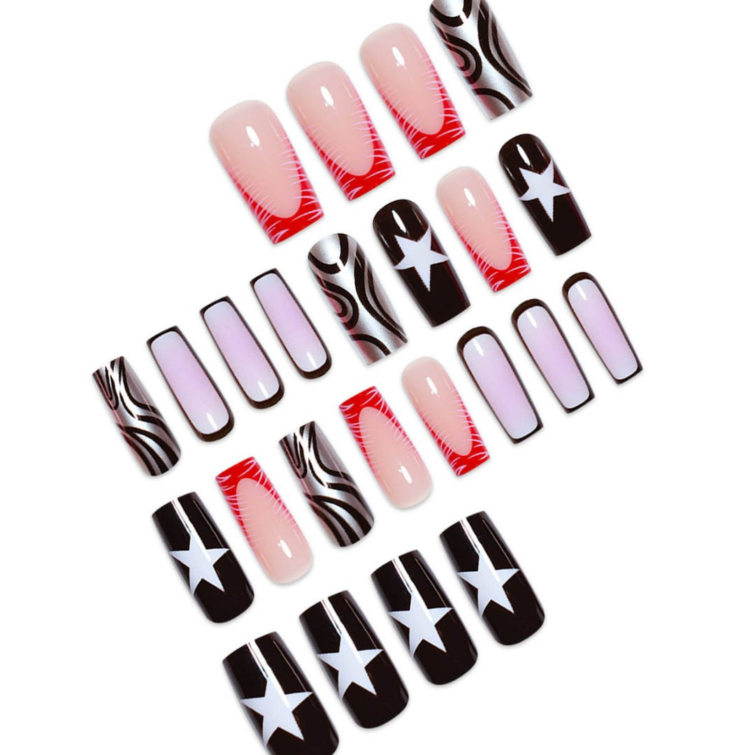 Artistic Geometric Nail Art Extensions Stornfield