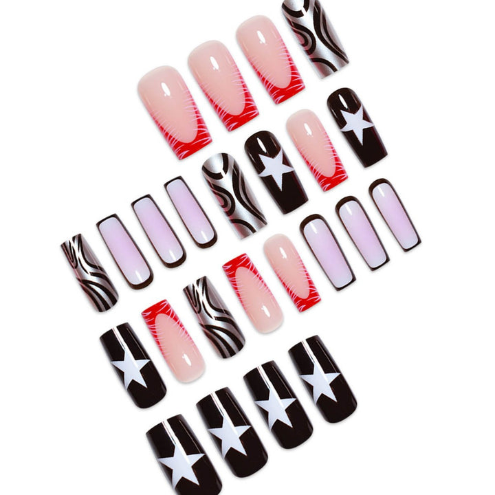 Artistic Geometric Nail Art Extensions Stornfield