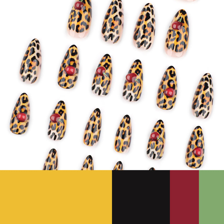 Artful stiletto nails with leopard pattern and accents Stornfield