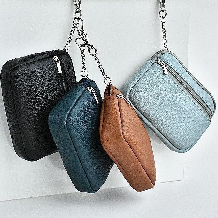 Compact Leather Zippered Card Wallet Stornfield