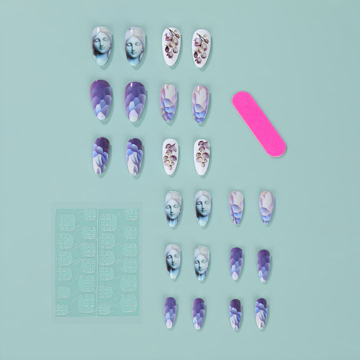 Artificial nails with botanical and artistic designs Stornfield
