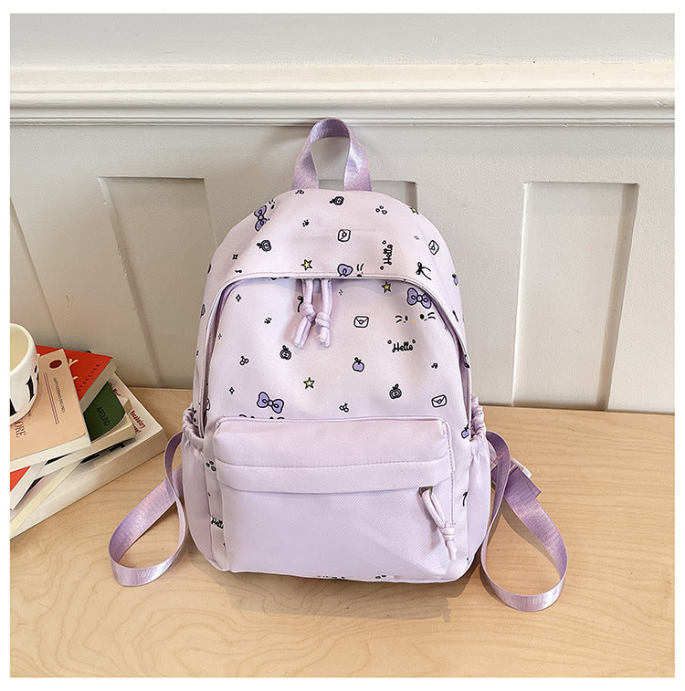 Cute everyday backpack with embroidered bows Stornfield