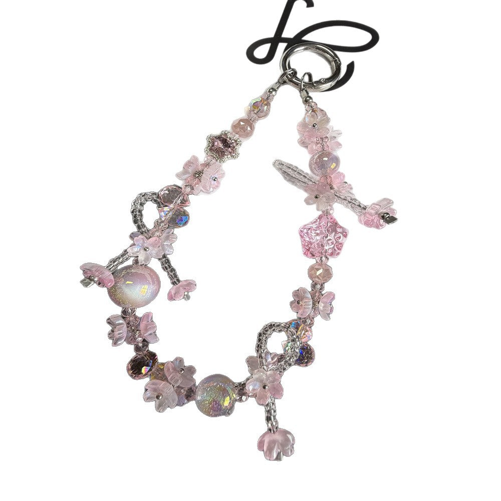 Elegant Floral Beaded Charm Keychain Stornfield
