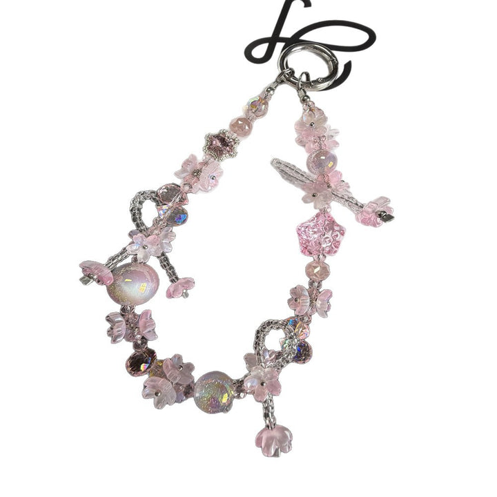 Elegant Floral Beaded Charm Keychain Stornfield