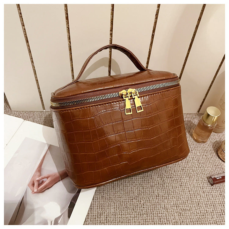 Elegant Crocodile Texture Cosmetic Organizer