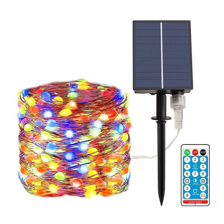 Solar Copper Wire Fairy String Lights With Dual Stake Panels Stornfield