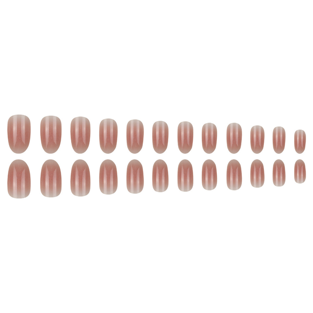 Natural Glossy Oval Press-On Nails Stornfield