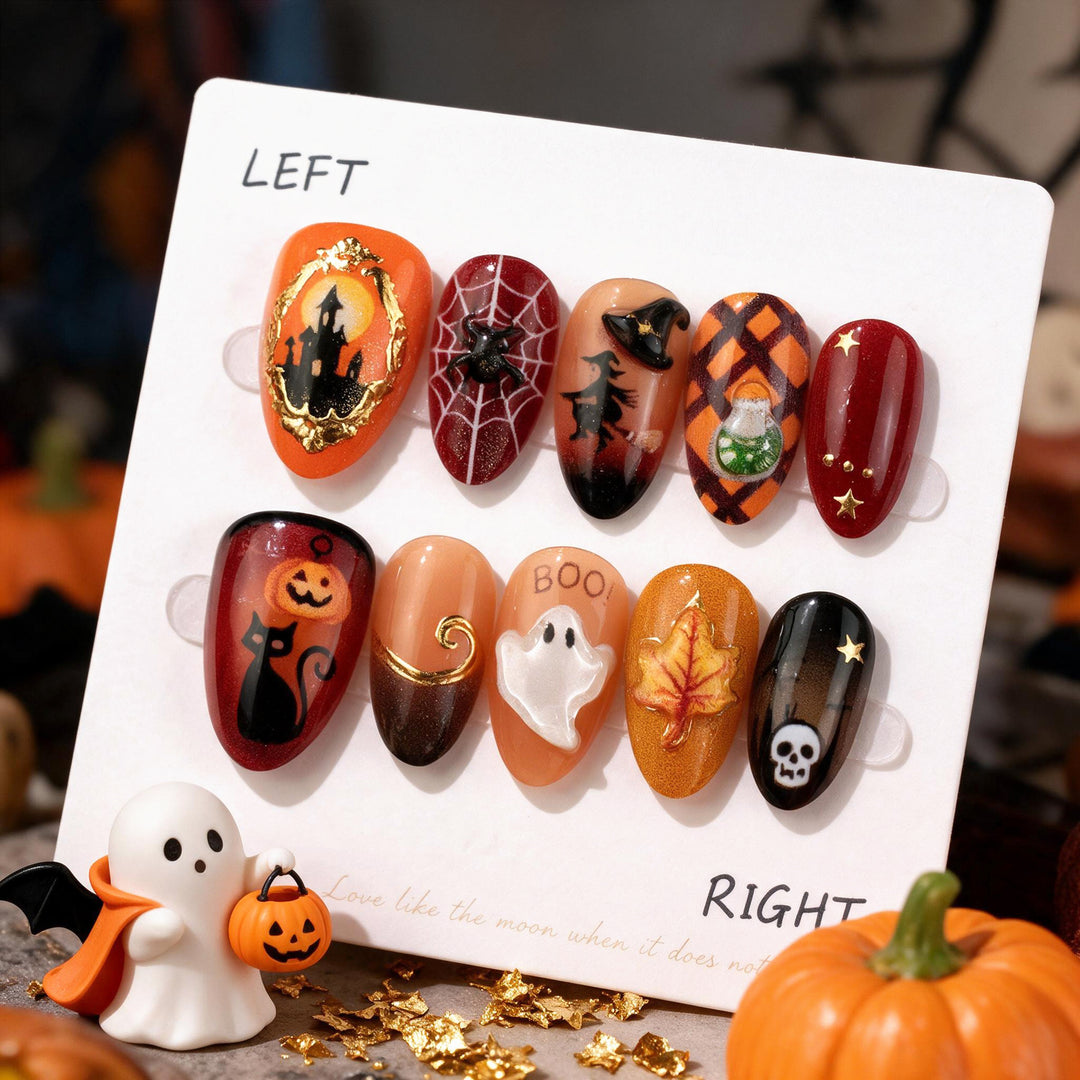 Halloween-Themed Press-On Nail Set 1790738772