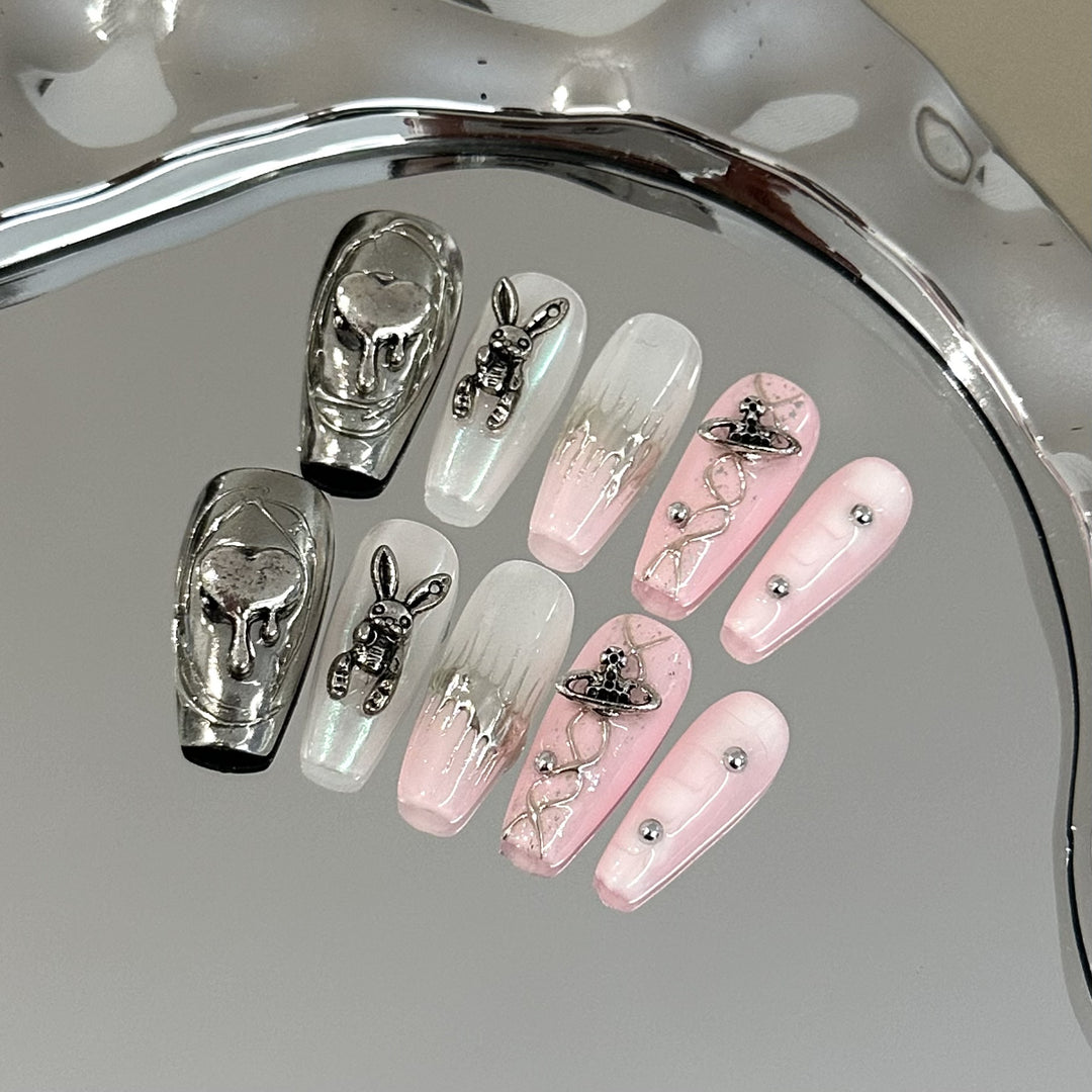 Decorative Fantasy-Themed Press-On Nail Art