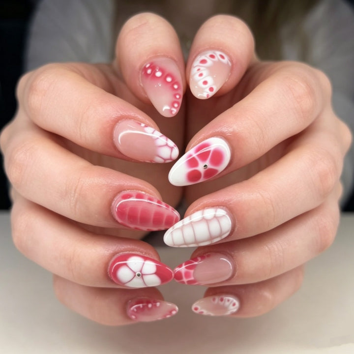 Artistic Press-On Nail Set with Celestial Design Stornfield