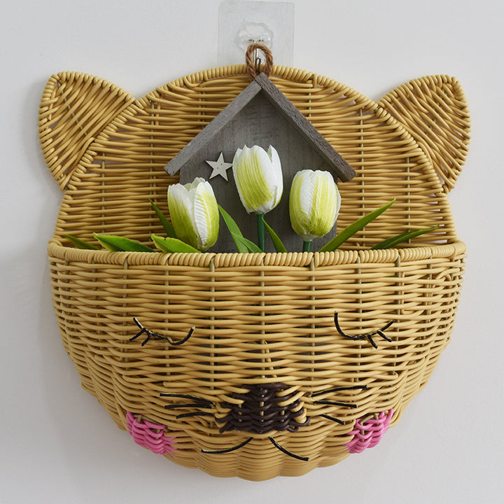 Cute Cat-Shaped Woven Storage Basket Stornfield