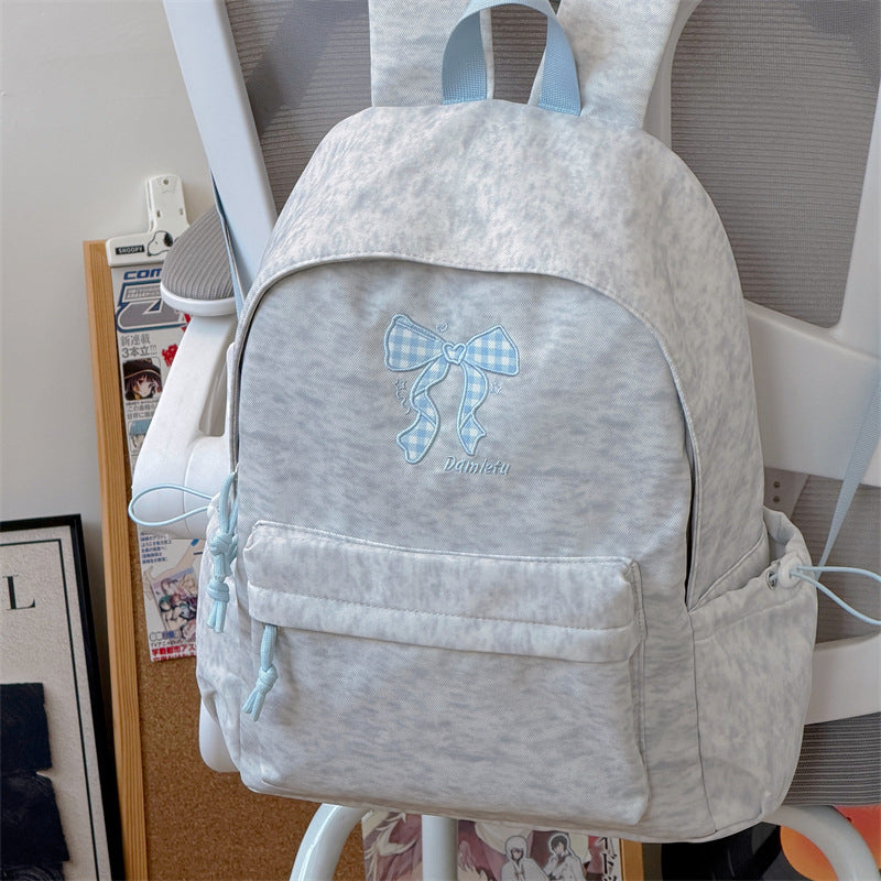 Stylish Embroidered Bow Pattern Backpack Stornfield