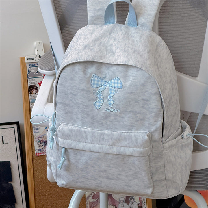 Stylish Embroidered Bow Pattern Backpack Stornfield