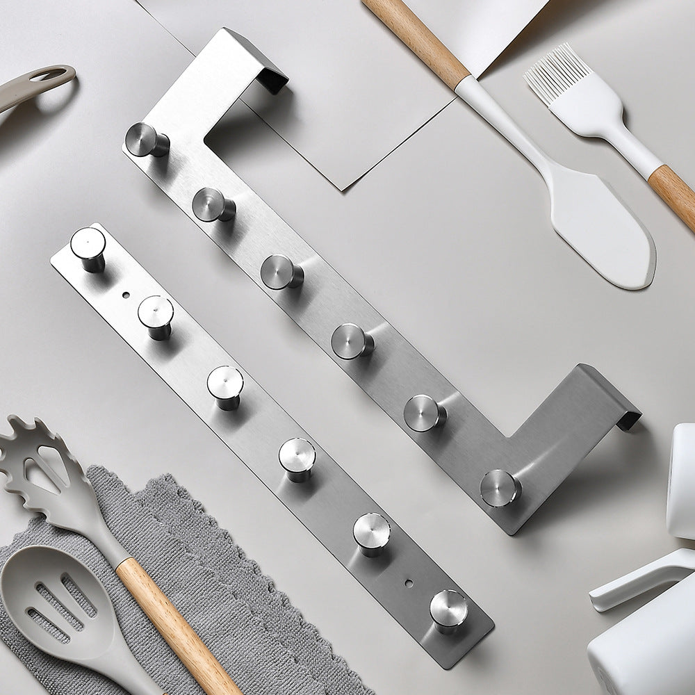 Wall-mounted stainless steel coat rack with five hooks Stornfield
