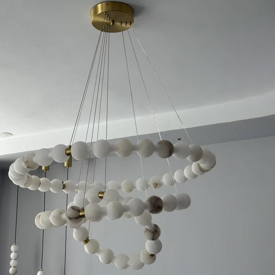 Modern Circular Marble Chandelier