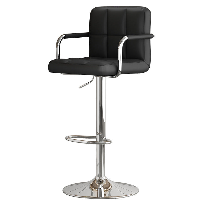 Modern Bar Stool With Functional Height Adjustment And Comfortable Pu Upholstery Stornfield
