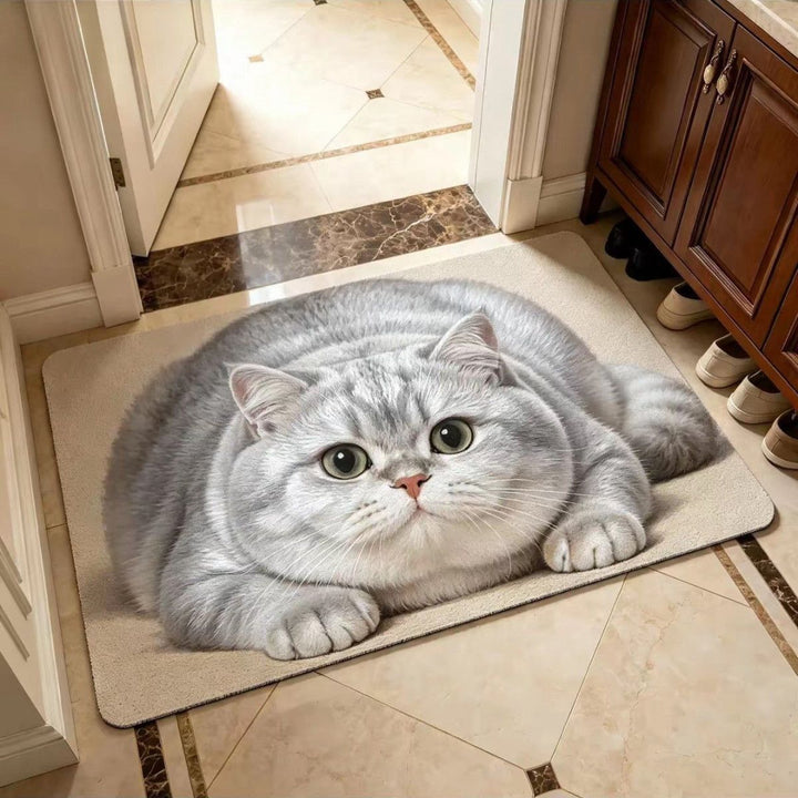 Cute Cat-Themed Plush Area Rug