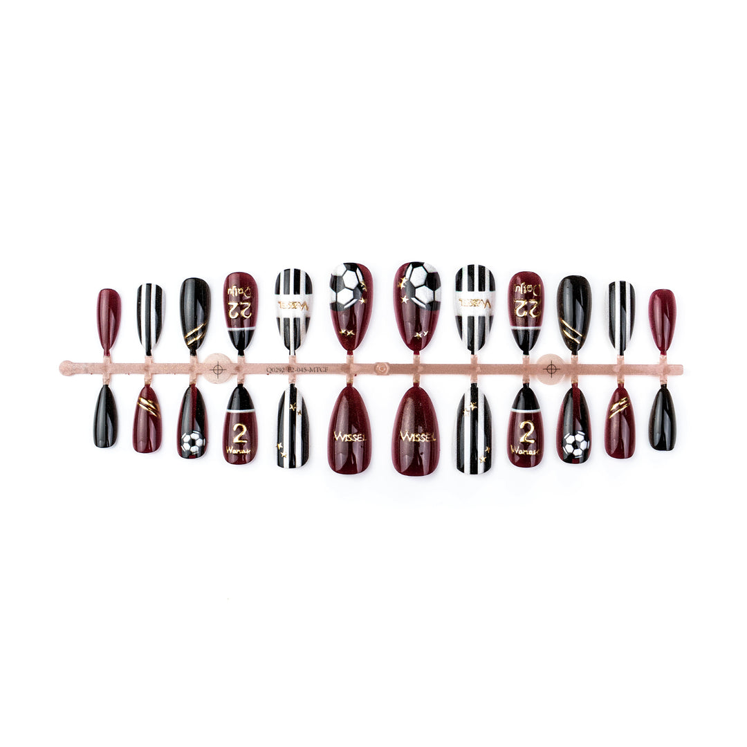 Sports-Themed Press-On Nail Art Set