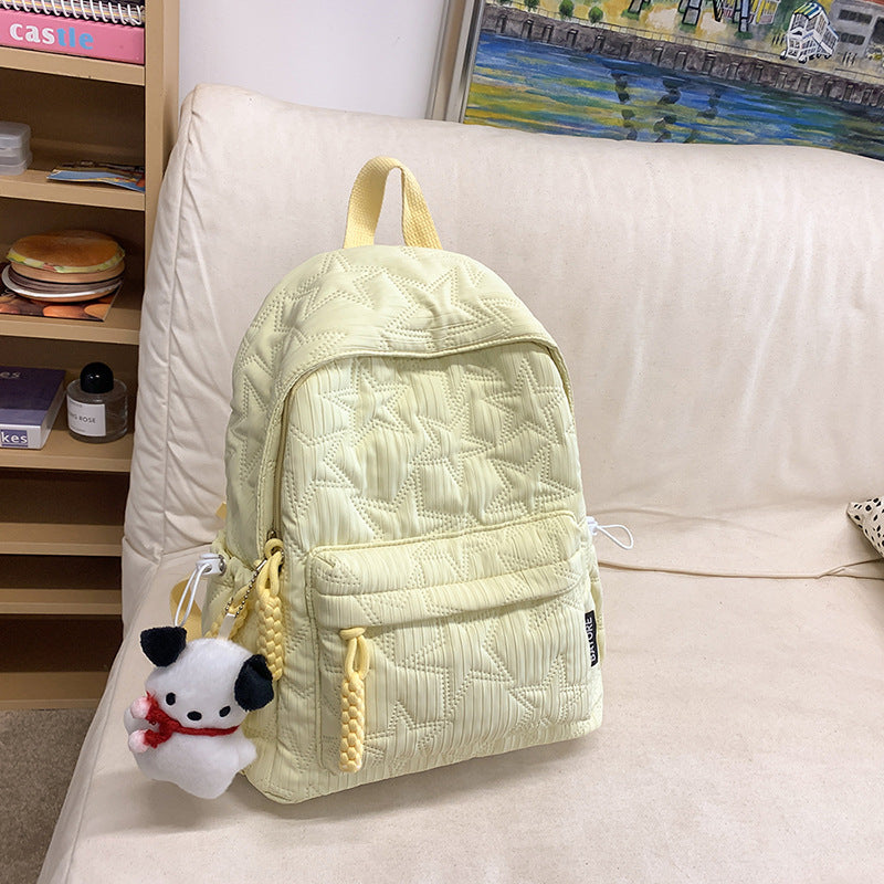 Quilted Backpack with Decorative Charm Stornfield