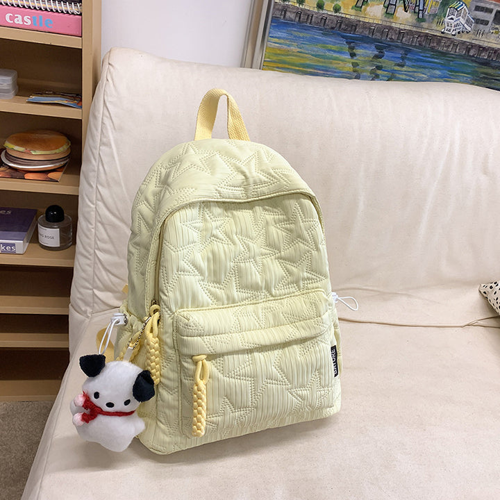 Quilted Backpack with Decorative Charm Stornfield