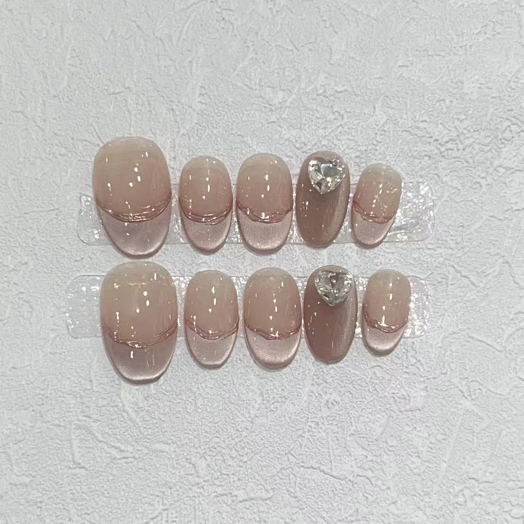 Elegant Press-On Nail Set with Jewel Accents Stornfield