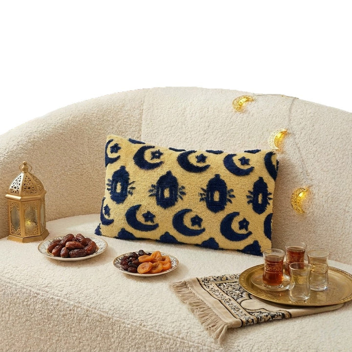 Rectangular Textured Chenille Lunar Lantern Decorative Pillow Cover