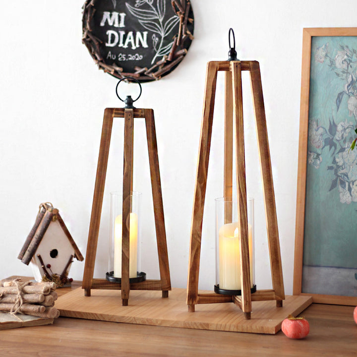 Stylish lantern made of wood Stornfield