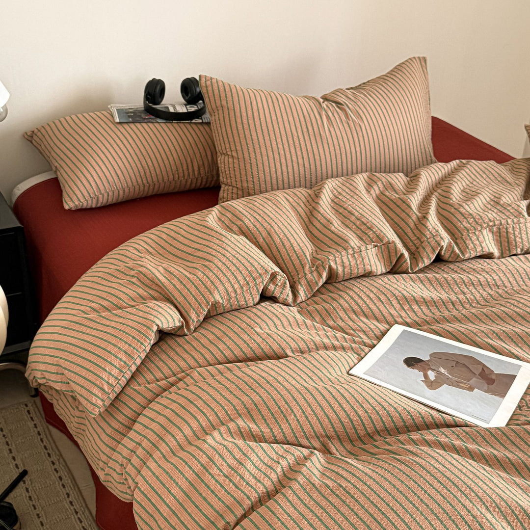 Striped Textured Bedding Set