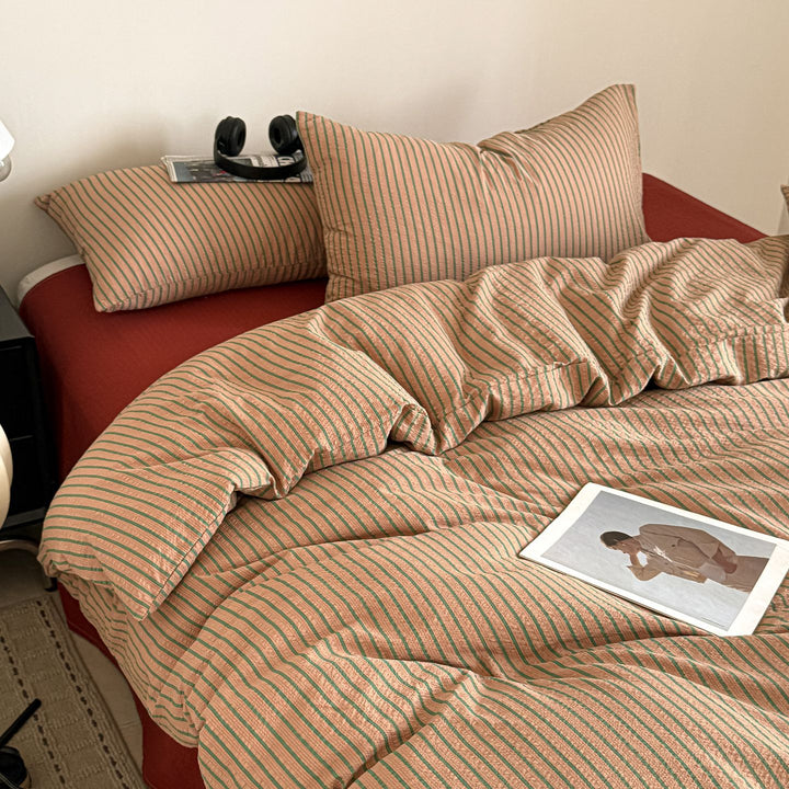 Striped Textured Bedding Set