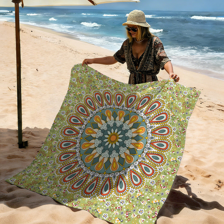 Mandala Design Beach Mat Stornfield